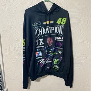 Jimmy Johnson nascar #48 hooded sweater sweat shirt with pockets strings XXL 2XL